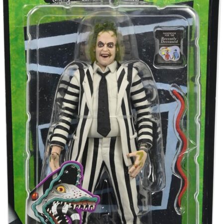 NECA Beetlejuice Collectible Action Figure |Officially Licensed Movie Classic, (1988) Black & White Suit, 7" Scale